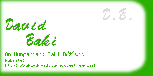 david baki business card